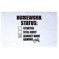 Funny Homework Status Still Busy Gaming Gamer Meme Microfiber Hand Towel