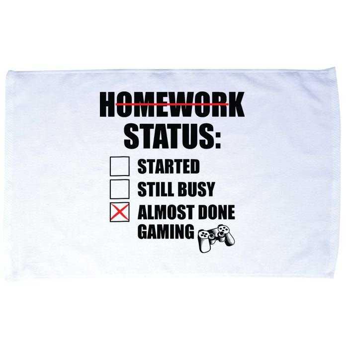 Funny Homework Status Still Busy Gaming Gamer Meme Microfiber Hand Towel
