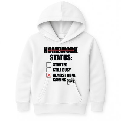 Funny Homework Status Still Busy Gaming Gamer Meme Kids Hoodie