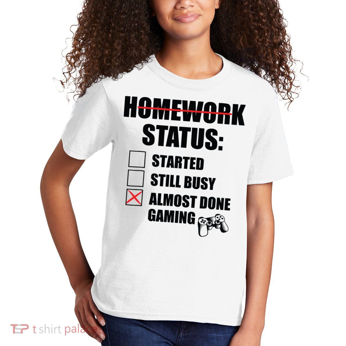 Funny Homework Status Still Busy Gaming Gamer Meme Kids T-Shirt