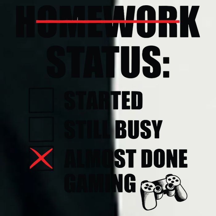 Funny Homework Status Still Busy Gaming Gamer Meme Infant Baby Jersey Bodysuit