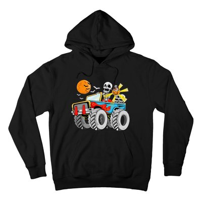 Funny Halloween Skeleton Monster Truck Hoodie