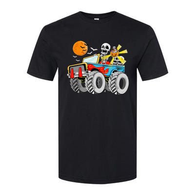 Funny Halloween Skeleton Monster Truck Softstyle CVC T-Shirt