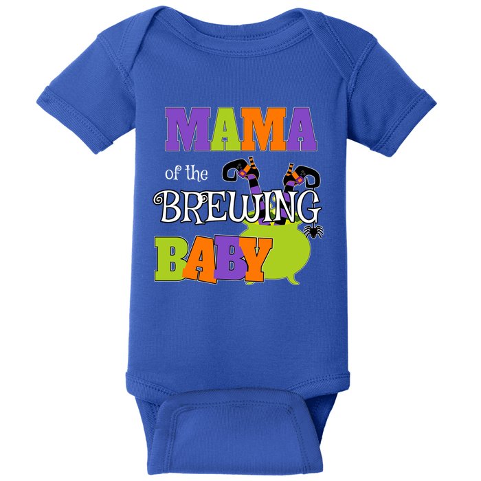 Funny Halloween Shower Spooky Mama Of Brewing Cute Gift Baby Bodysuit