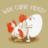 Funny Humor Sarcastic Who Came First Chicken Or Egg Button