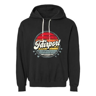 Fairport Home State Cool 70s Style Sunset Garment-Dyed Fleece Hoodie