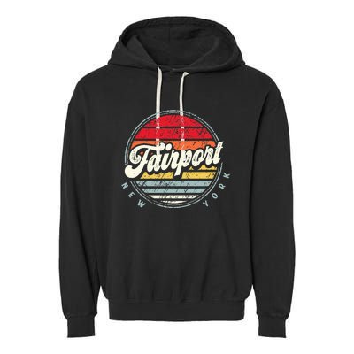 Fairport Home State Cool 70s Style Sunset Garment-Dyed Fleece Hoodie