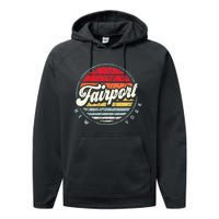 Fairport Home State Cool 70s Style Sunset Performance Fleece Hoodie