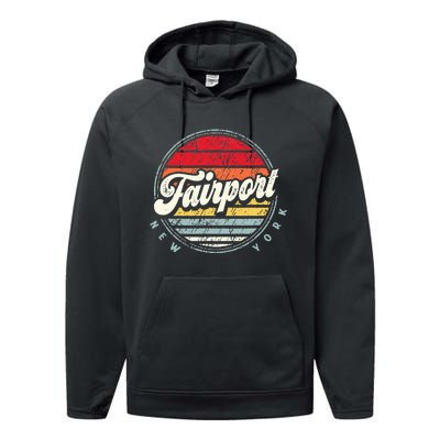 Fairport Home State Cool 70s Style Sunset Performance Fleece Hoodie