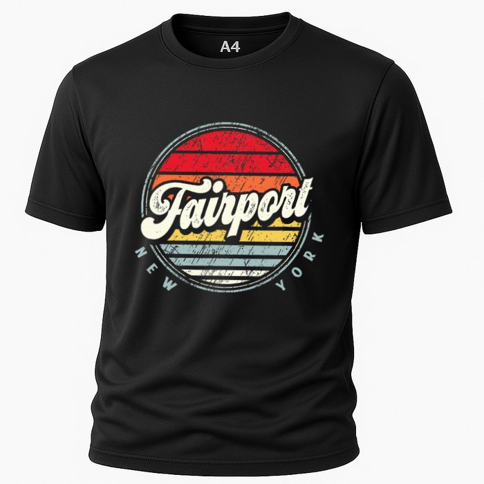 Fairport Home State Cool 70s Style Sunset Cooling Performance Crew T-Shirt