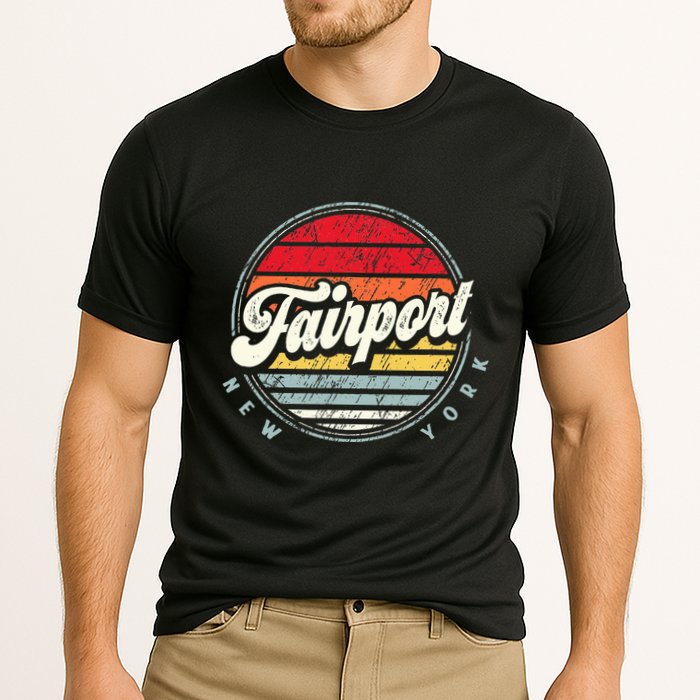 Fairport Home State Cool 70s Style Sunset Cooling Performance Crew T-Shirt