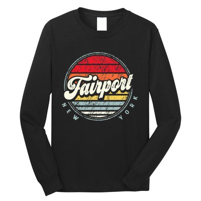 Fairport Home State Cool 70s Style Sunset Long Sleeve Shirt