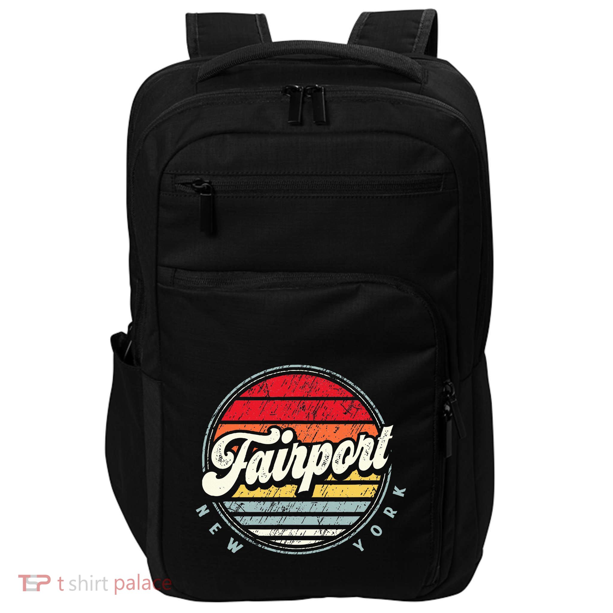 Fairport Home State Cool 70s Style Sunset Impact Tech Backpack