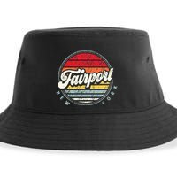 Fairport Home State Cool 70s Style Sunset Sustainable Bucket Hat