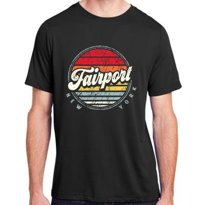 Fairport Home State Cool 70s Style Sunset Adult ChromaSoft Performance T-Shirt