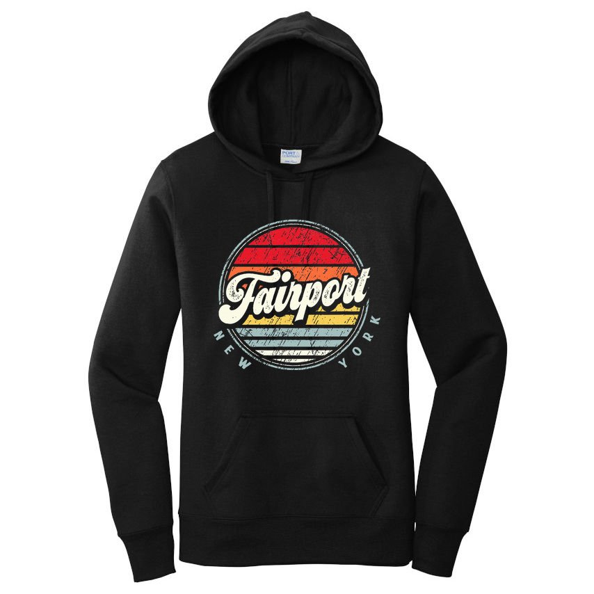 Fairport Home State Cool 70s Style Sunset Women's Pullover Hoodie