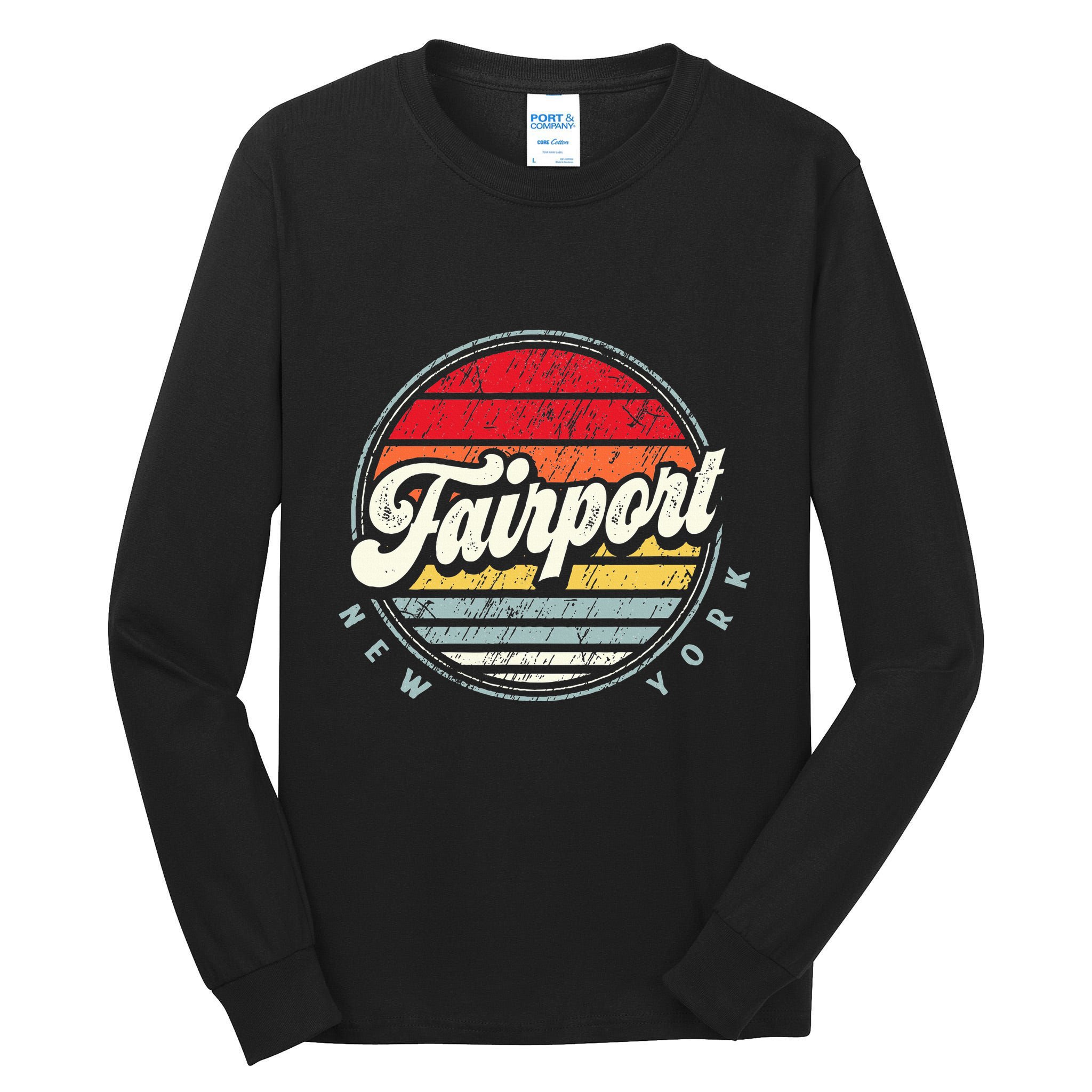 Fairport Home State Cool 70s Style Sunset Tall Long Sleeve T-Shirt