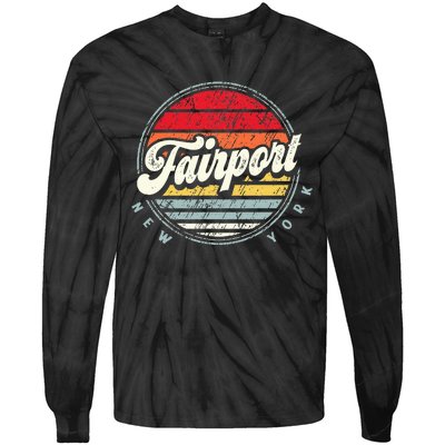 Fairport Home State Cool 70s Style Sunset Tie-Dye Long Sleeve Shirt