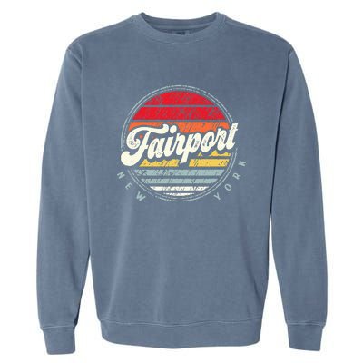 Fairport Home State Cool 70s Style Sunset Garment-Dyed Sweatshirt