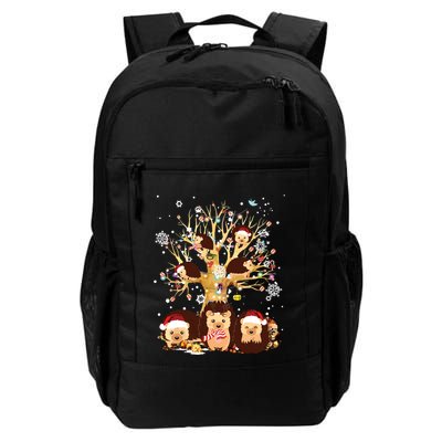 Funny Hedgehogs Santa Hat Christmas Tree Ornament Decor Gift Backpack