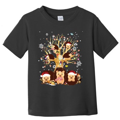 Funny Hedgehogs Santa Hat Christmas Tree Ornament Decor Gift Toddler T-Shirt