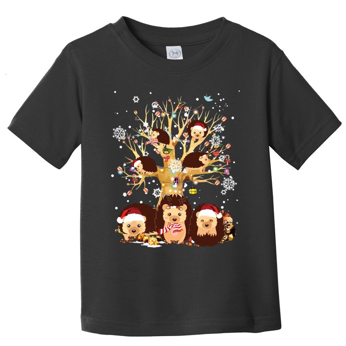 Funny Hedgehogs Santa Hat Christmas Tree Ornament Decor Gift Toddler T-Shirt