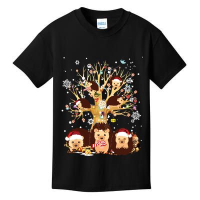 Funny Hedgehogs Santa Hat Christmas Tree Ornament Decor Gift Kids T-Shirt