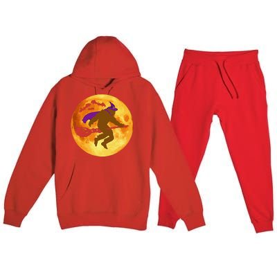 Funny Halloween Sasquatch Bigfoot Vintage Halloween Costume Premium Hooded Sweatsuit Set