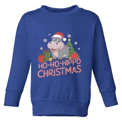 Funny Hippo Santa Hat Design Christmas Tree Snowflakes Cool Gift Toddler Sweatshirt