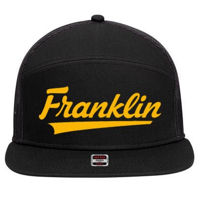 Franklin High School Vintage Swoosh 7 Panel Mesh Trucker Snapback Hat