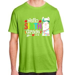 Funny Hello Sixth Grade Llama Back To School First Day Cute Gift Adult ChromaSoft Performance T-Shirt