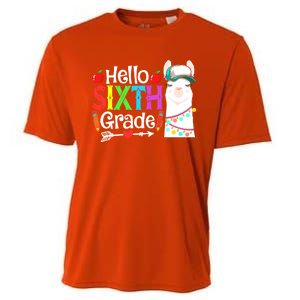 Funny Hello Sixth Grade Llama Back To School First Day Cute Gift Cooling Performance Crew T-Shirt