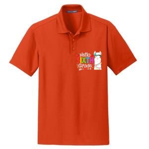 Funny Hello Sixth Grade Llama Back To School First Day Cute Gift Dry Zone Grid Polo