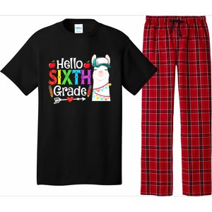 Funny Hello Sixth Grade Llama Back To School First Day Cute Gift Pajama Set