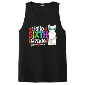 Funny Hello Sixth Grade Llama Back To School First Day Cute Gift PosiCharge Competitor Tank