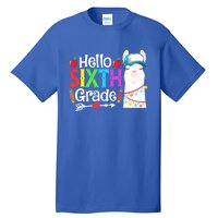 Funny Hello Sixth Grade Llama Back To School First Day Cute Gift Tall T-Shirt