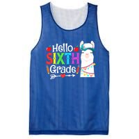 Funny Hello Sixth Grade Llama Back To School First Day Cute Gift Mesh Reversible Basketball Jersey Tank