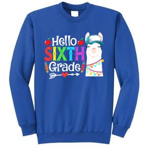 Funny Hello Sixth Grade Llama Back To School First Day Cute Gift Tall Sweatshirt