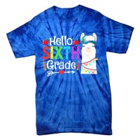 Funny Hello Sixth Grade Llama Back To School First Day Cute Gift Tie-Dye T-Shirt