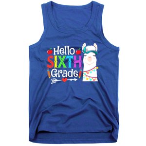 Funny Hello Sixth Grade Llama Back To School First Day Cute Gift Tank Top