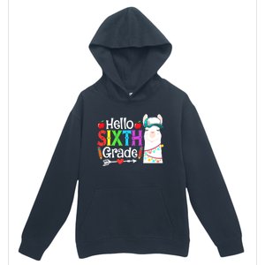 Funny Hello Sixth Grade Llama Back To School First Day Cute Gift Urban Pullover Hoodie