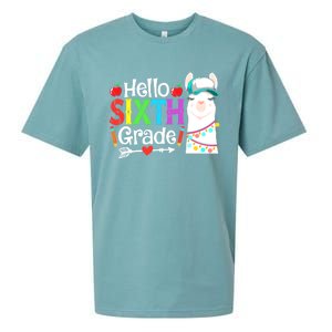 Funny Hello Sixth Grade Llama Back To School First Day Cute Gift Sueded Cloud Jersey T-Shirt