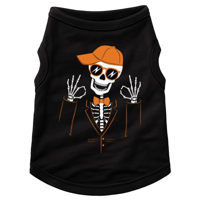Funny Halloween Skeleton Hipster Bowtie Tuxedo Tux Doggie Tank