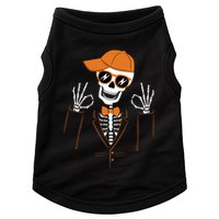 Funny Halloween Skeleton Hipster Bowtie Tuxedo Tux Doggie Tank