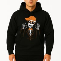 Funny Halloween Skeleton Hipster Bowtie Tuxedo Tux Hoodie
