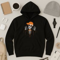 Funny Halloween Skeleton Hipster Bowtie Tuxedo Tux Hoodie