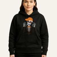 Funny Halloween Skeleton Hipster Bowtie Tuxedo Tux Hoodie