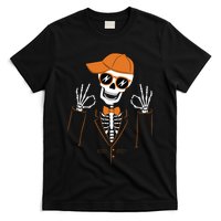 Funny Halloween Skeleton Hipster Bowtie Tuxedo Tux T-Shirt