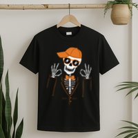 Funny Halloween Skeleton Hipster Bowtie Tuxedo Tux T-Shirt