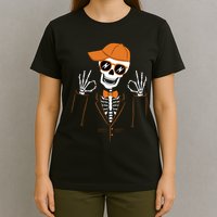 Funny Halloween Skeleton Hipster Bowtie Tuxedo Tux T-Shirt